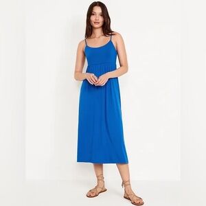 Old Navy Fit & Flare Cami Midi Dress Plus Size 2X Blue